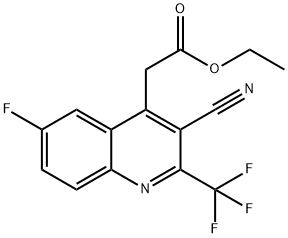 Ethyl 2-(3-cyano-6-fluoro-2-(trifluoromethyl)quinolin-4-yl)acetate Structure