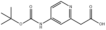 (4-tert-Butoxycarbonylamino-pyridin-2-yl)-acetic acid Struktur