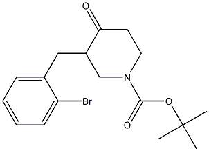 tert-butyl 3-(2-bromobenzyl)-4-oxopiperidine-1-carboxylate Structure