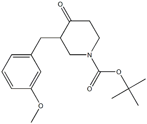 tert-butyl 3-(3-methoxybenzyl)-4-oxopiperidine-1-carboxylate Structure