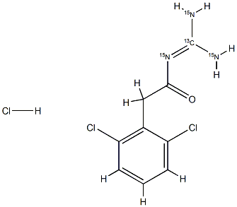 Guanfacine-13C, 15N3 Hydrochloride, 1261393-21-8, 结构式