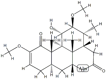 (1S)-1,2,3,3aβ,6aβ,7,7aα,11a,11bα,11c-デカヒドロ-1α-ヒドロキシ-3α,11aβ,11cβ-トリメチル-2β,10-ジメトキシフェナントロ[10,1-bc]ピラン-5,11(4H,8H)-ジオン 化学構造式