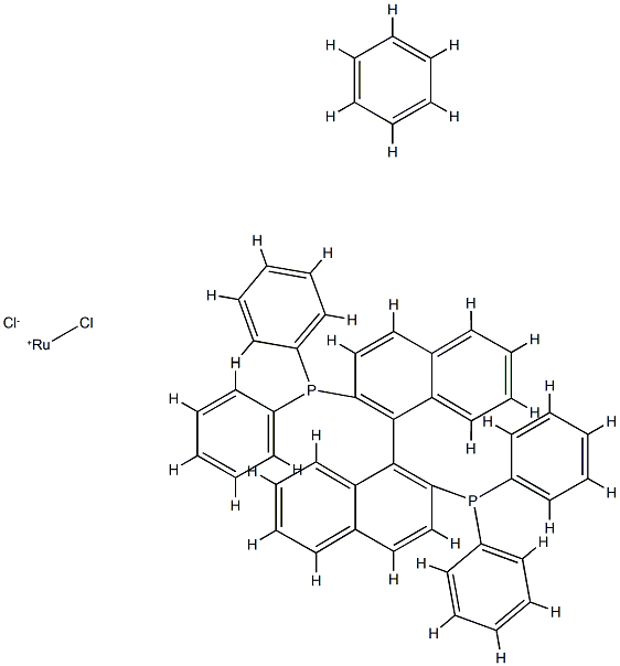 (S)-(+)-2,2''-BIS(DIPHENYLPHOSPHINO)-1,1''-BINAPHTHALENE]CHLORO(BENZENE)RUTHENIUM CHLORIDE Struktur