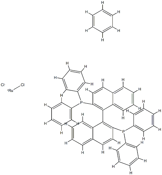 クロロ[(S)‐2,2′‐ビス(ジフェニルホスフィノ)‐1,1′‐ビナフチル](ベンゼン)ルテニウム(II)クロリド 化学構造式