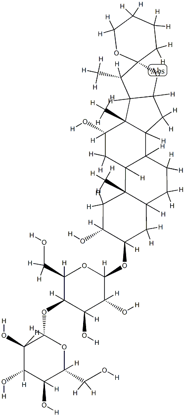 1-O-(3,4-Dihydroxyphenethyl)-3-O-α-L-rhamnopyranosyl-β-D-glucopyranose 结构式