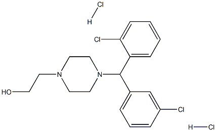 1-Piperazineethanol,4-[(2-chlorophenyl)(3-chlorophenyl)methyl]-, hydrochloride (1:2) Structure