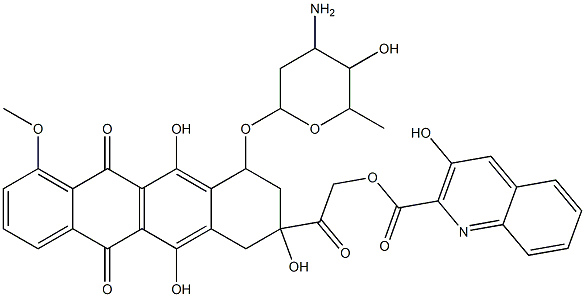 14-quinaldinoyloxydaunorubicin 化学構造式