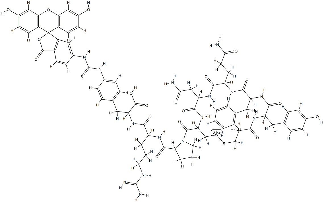 vasotocin, 1-(beta-mercaptopropionic acid)-8-Arg-9-(4-aminofluoresceinyl-Phe)- Structure