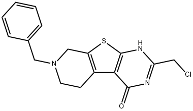 11-benzyl-5-(chloromethyl)-8-thia-4,6,11-triazatricyclo[7.4.0.0,]trideca-1(9),2,4,6-tetraen-3-ol Struktur
