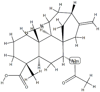 (4BETA,7BETA)-7-(乙酰氧基)-贝壳杉-16-烯-18-酸,126737-42-6,结构式