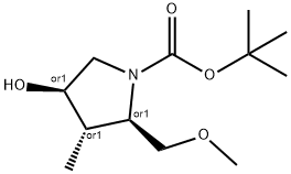 tert-butyl (2S,3R,4S)-4-hydroxy-2-(MethoxyMethyl)-3-Methylpyrrol Structure