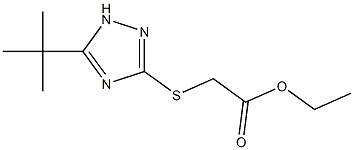 3-(1，1-dimethylethyl)-5-(ethoxycarboxy)-methylthio-1，2，4-triazole 化学構造式