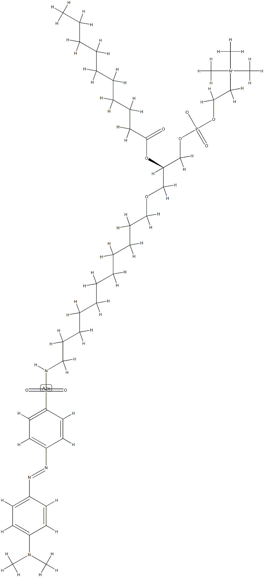 1-O-(N-dabsyl-11-amino-1-undecyl)-2-O-decanoylphosphatidylcholine Struktur
