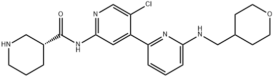(R)-N-(5'-chloro-6-((tetrahydro-2H-pyran-4-yl)methylamino)-2,4'-bipyridin-2'-yl)piperidine-3-carboxamide Struktur