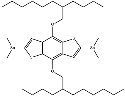 (4,8-Bis((2-butyloctyl)oxy)benzo[1,2-b:4,5-b']dithiophene-2,6-diyl)bis(triMethylstannane) Structure