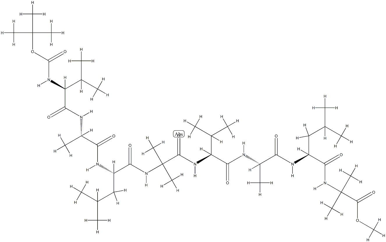 t-butyloxycarbonyl-valyl-alanyl-leucyl-2-aminoisobutyryl-valyl-alanyl-leucyl-2-aminoisobutyryl methyl ester Structure