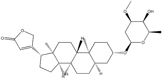 3β-[(3-O-Methyl-2,6-dideoxy-β-D-lyxo-hexopyranosyl)oxy]-14-hydroxy-5β,14β-carda-20(22)-enolide|夹竹桃苷
