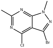 3-Bromo-4-chloro-1,6-dimethyl-1H-pyrazolo[3,4-d]pyrimidine Struktur