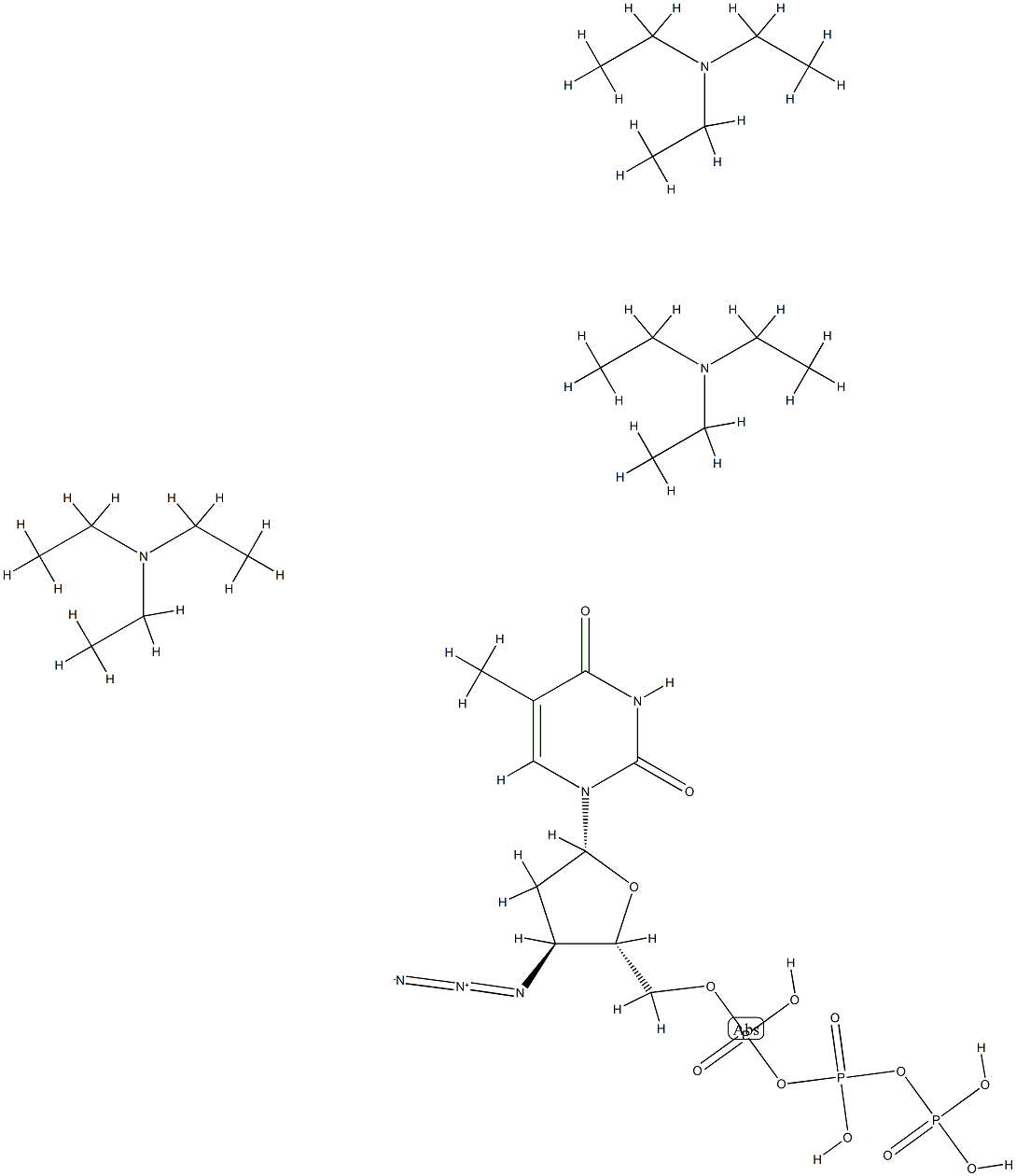 3'-Azido-3'-deoxythymidine 5'-(tetrahydrogen triphosphate) compd. with N,N-diethylethanamine (1:3) Structure