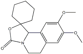 Spiro[cyclohexane-1,1(5H)-[3H]oxazolo[4,3-a]isoquinolin]-3-one,  6,10b-dihydro-8,9-dimethoxy- Structure