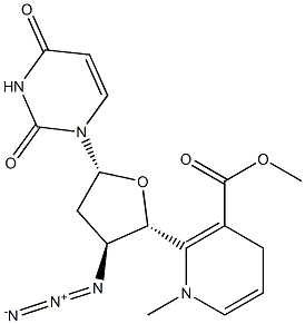 3'-azido-2',3'-dideoxy-5'-O-((1,4-dihydro-1-methyl-3-pyridyl)carbonyl)uridine Structure