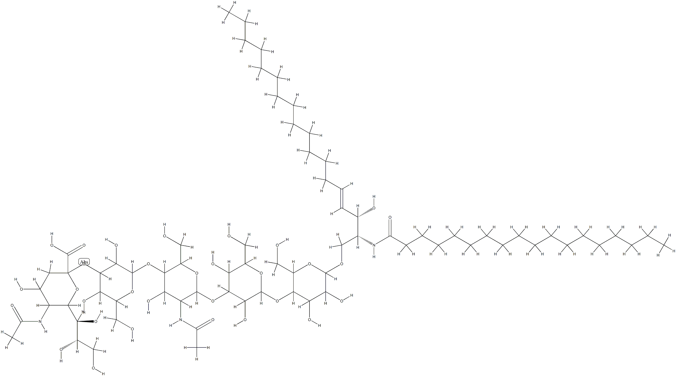 シアリルネオラクトテトラオシルセラミド (=シアリルnLc4Cer) 化学構造式