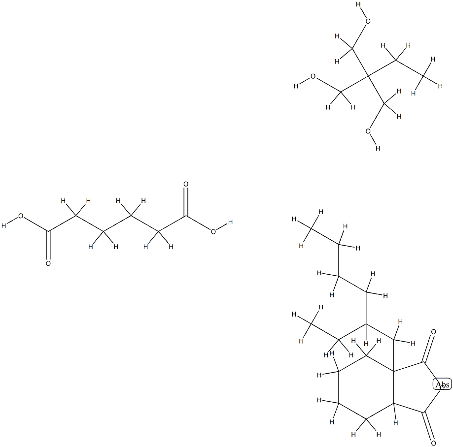 Hexanedioic acid, polymer with 2-ethyl-2-(hydroxymethyl)-1,3-propanediol and hexahydro-1,3-isobenzofurandione, 2-ethylhexyl ester Structure