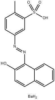 Benzenesulfonic acid, 5-[(2-hydroxy-1-naphthalenyl)azo]-2-methyl-, barium salt (2:1) 结构式