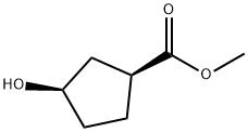 (1S,3R)-3-Hydroxycyclopentane carboxylic acid methyl ester Struktur