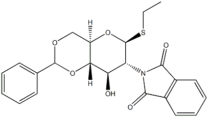 エチル4,6-O-ベンジリデン-2-デオキシ-2-フタルイミド-ΒD-チオグルコピラノシド 化学構造式