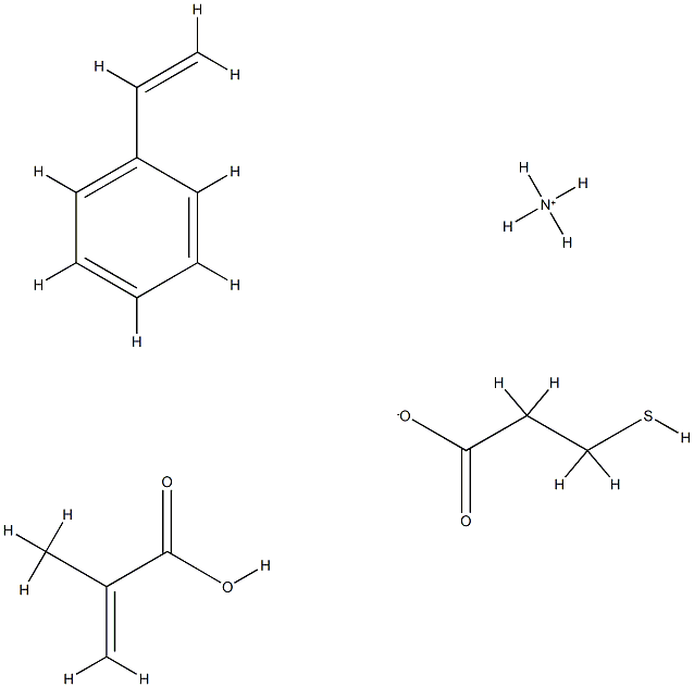 2-Propenoic acid, 2-methyl-, telomer with ethenylbenzene and 3-mercaptopropanoic acid, ammonium salt Structure