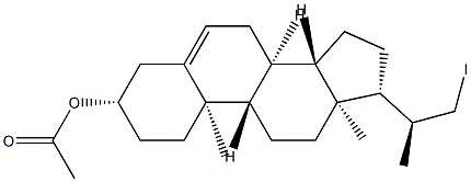 (3β,20S)-21-Iodo-20-Methyl-pregn-3-en-3-ol Acetate, 129779-43-7, 结构式