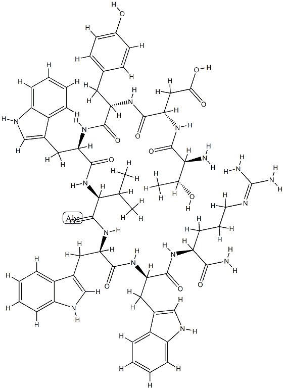 [Tyr5,D-Trp6,8,9,Arg10]ノイロキニンA(3-10) 化学構造式