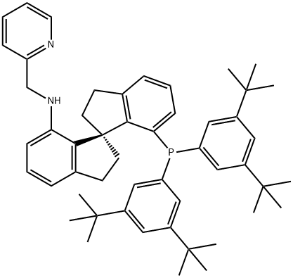 (R)-N-(Pyridin-2-ylmethyl)-7′-di(
3,5-di-tert-butylphenyl)phosphin
o-1,1′-spirobiindanyl-7-amine 化学構造式