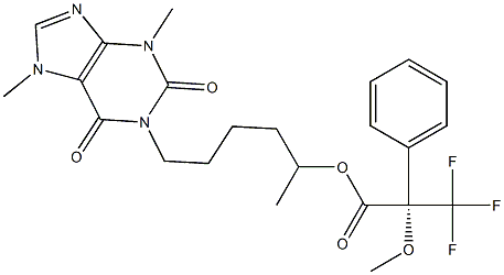 pentoxifylline-alpha-methoxy-alpha-(trifluoromethyl)phenylacetate ester Struktur
