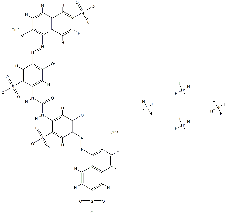 tetraammonium [mu-[[5,5'-[carbonylbis[imino(2-hydroxy-5-sulpho-p-phenylene)azo]]bis[6-hydroxynaphthalene-2-sulphonato]](8-)]]dicuprate(4-) Structure
