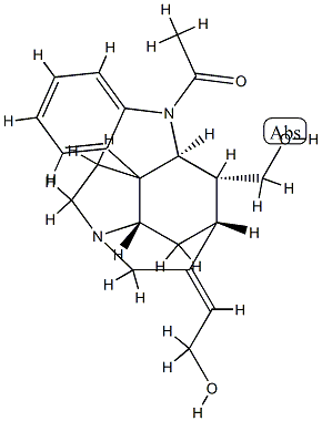 (19E)-1-Acetyl-19,20-didehydrocuran-17,18-diol Struktur