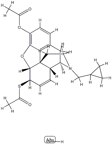3-acetyl-6-(acetylthio)-N-(cyclopropylmethyl)normorphine Struktur