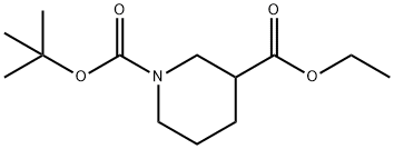 1-(tert-ブトキシカルボニル)-3-ピペリジンカルボン酸エチル 化学構造式