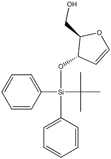 1,4-脱水-2-脱氧-3-O-[(叔丁基)二苯基硅]-D-赤式-戊-1-烯糖醇 结构式