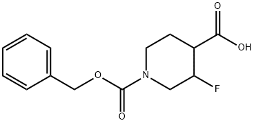 (3,4)-cis-1-(benzyloxycarbonyl)-3-fluoropiperidine-4-carboxylic acid Structure