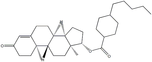 testosterone-4-n-pentylcyclohexyl carboxylate Structure