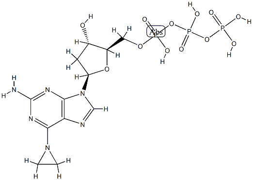9-(2-deoxy-5-O-triphospho-beta-ribofuranosyl)-N(6),N(6)-ethano-2,6-diaminopurine 化学構造式