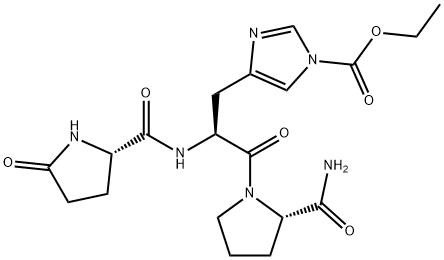 5-Oxo-L-Pro-1-(ethoxycarbonyl)-L-His-L-Pro-NH2 Structure