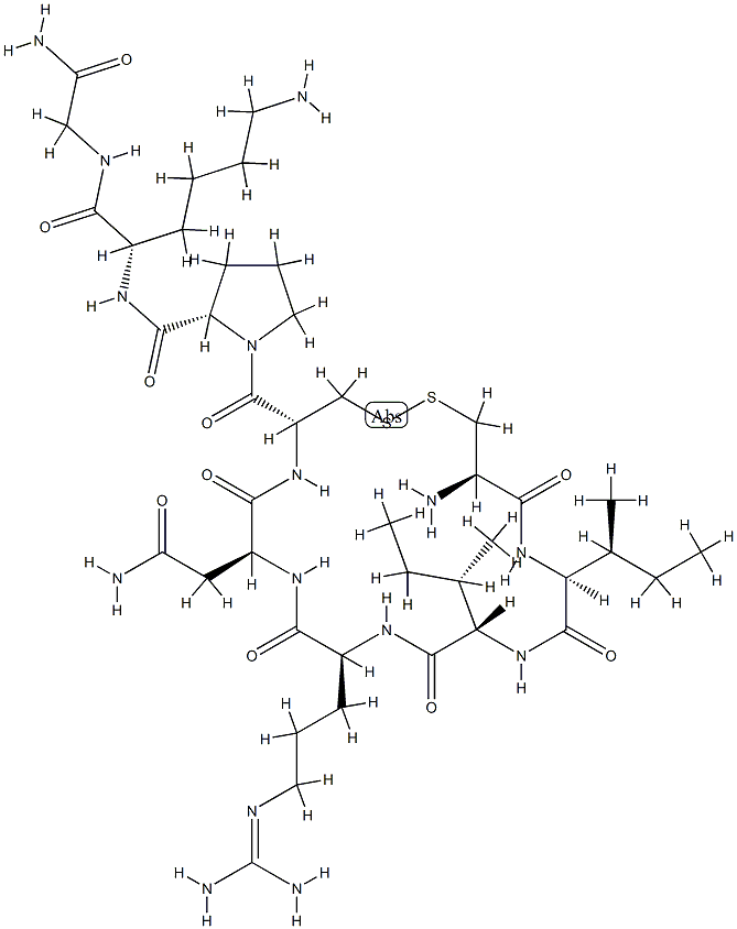 H-CYS-ILE-ILE-ARG-ASN-CYS-PRO-LYS-GLY-NH2(DISULFIDE BRIDGE:CYS1-CYS6) 结构式