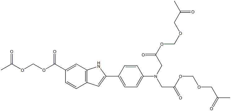 镁-吲哚-1乙酰氧甲酯 结构式