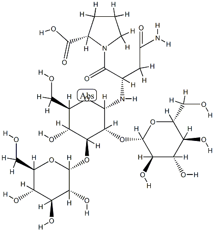 O-Glucopyranosyl-(1-6)-O-glucopyranosyl-(1-6)-1-N-(aspart-1-oyl-prolin e-4-oyl)glucopyranosylamine Structure