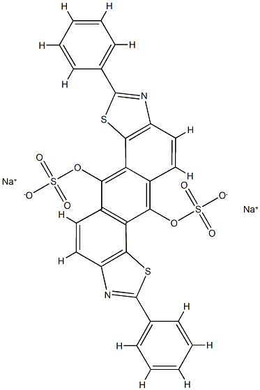 6,12-ビス[(ソジオスルホ)オキシ]-2,8-ジフェニルアントラ[2,1-d:6,5-d']ビスチアゾール 化学構造式