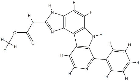 Carbamic  acid,  (1,6-dihydro-7-phenylpyrido[4,3:4,5]pyrrolo[3,2-e]benzimidazol-2-yl)-,  methyl  ester  (9CI) Struktur