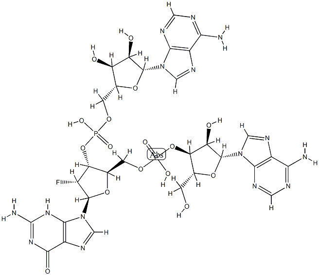 adenyl-(3',5')-2'-deoxyfluoroguanylyl-(3',5')-adenosine Structure